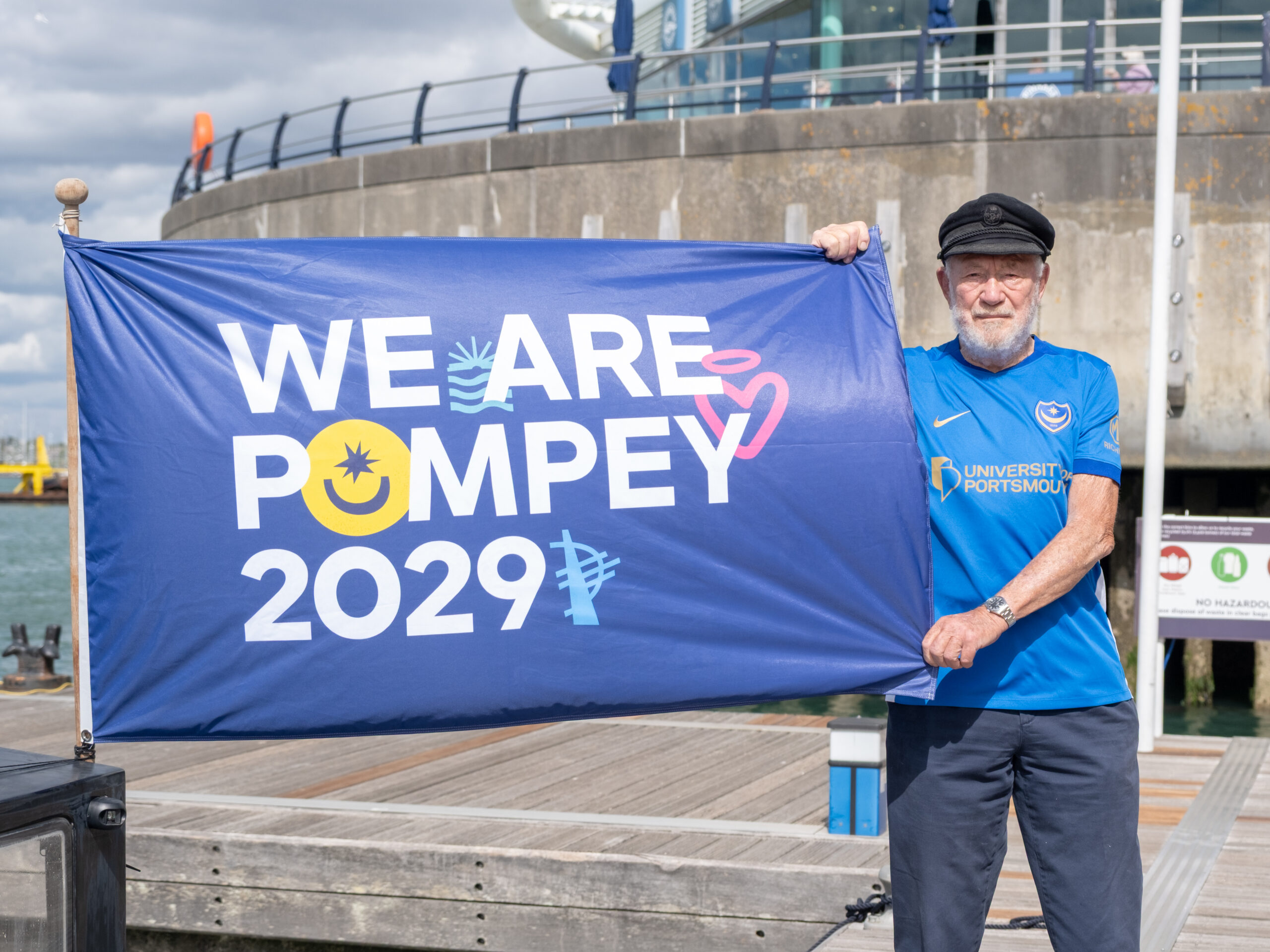 Sir Robin Knox-Johnston behind the scenes of Mission Pompey 2029 film