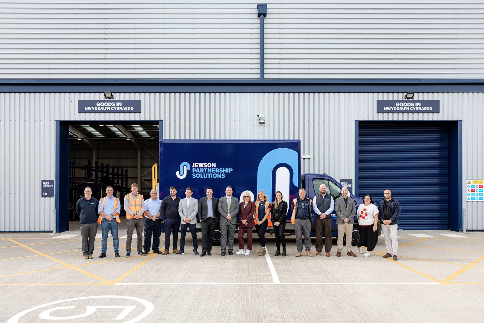 Codi Group and Jewson Partnership Solutions teams outside the new Rhymney distribution and training hub
